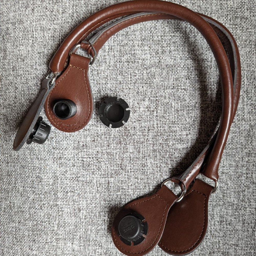 O bag Cognac Tubular micro handle with drop